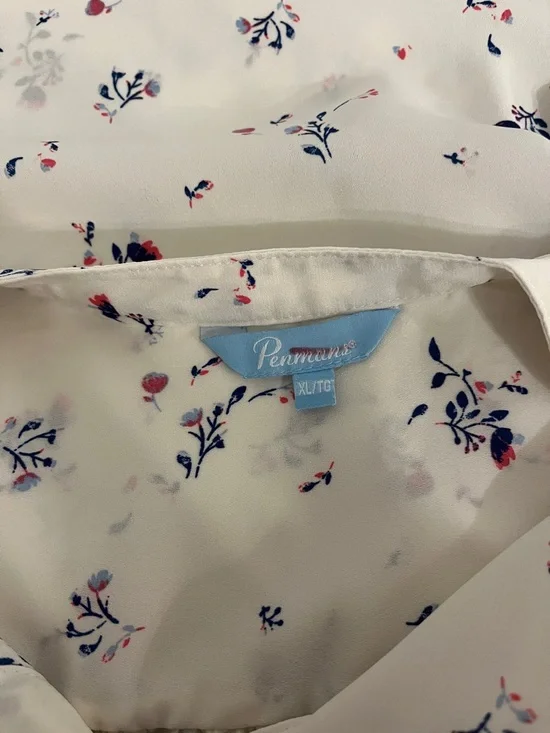😍SHOW SPECIAL PENMANS Cream Floral Long-Sleeve Blouse XL - Picture 4 of 8